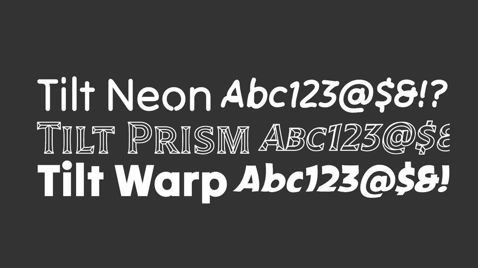 Example font Tilt Neon #1