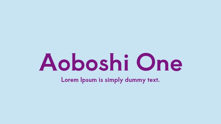 Aoboshi One Font