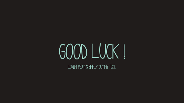 Good Luck Font