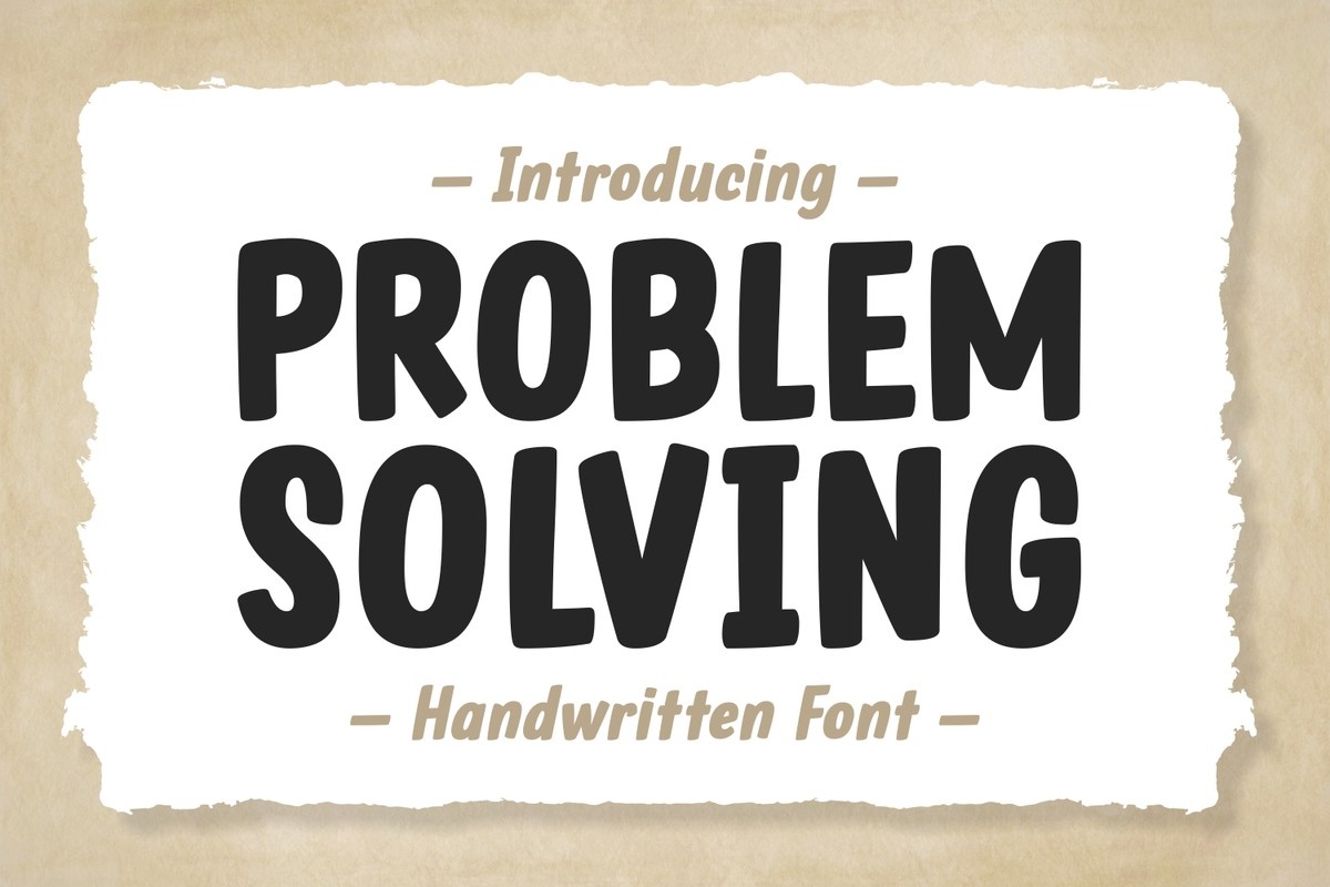 Problem Solving Font
