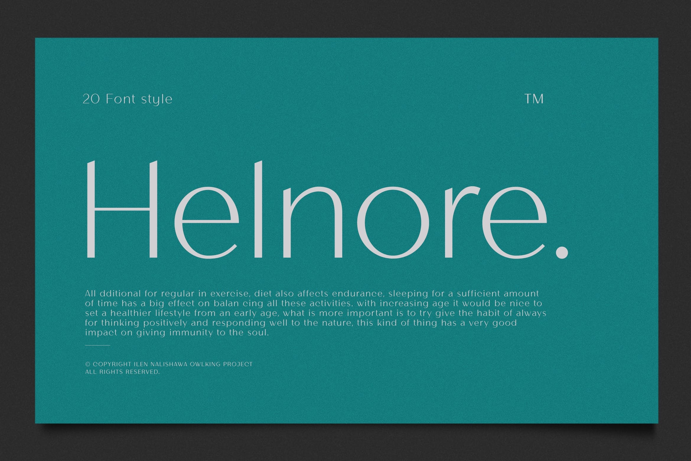 Example font Helnore #1