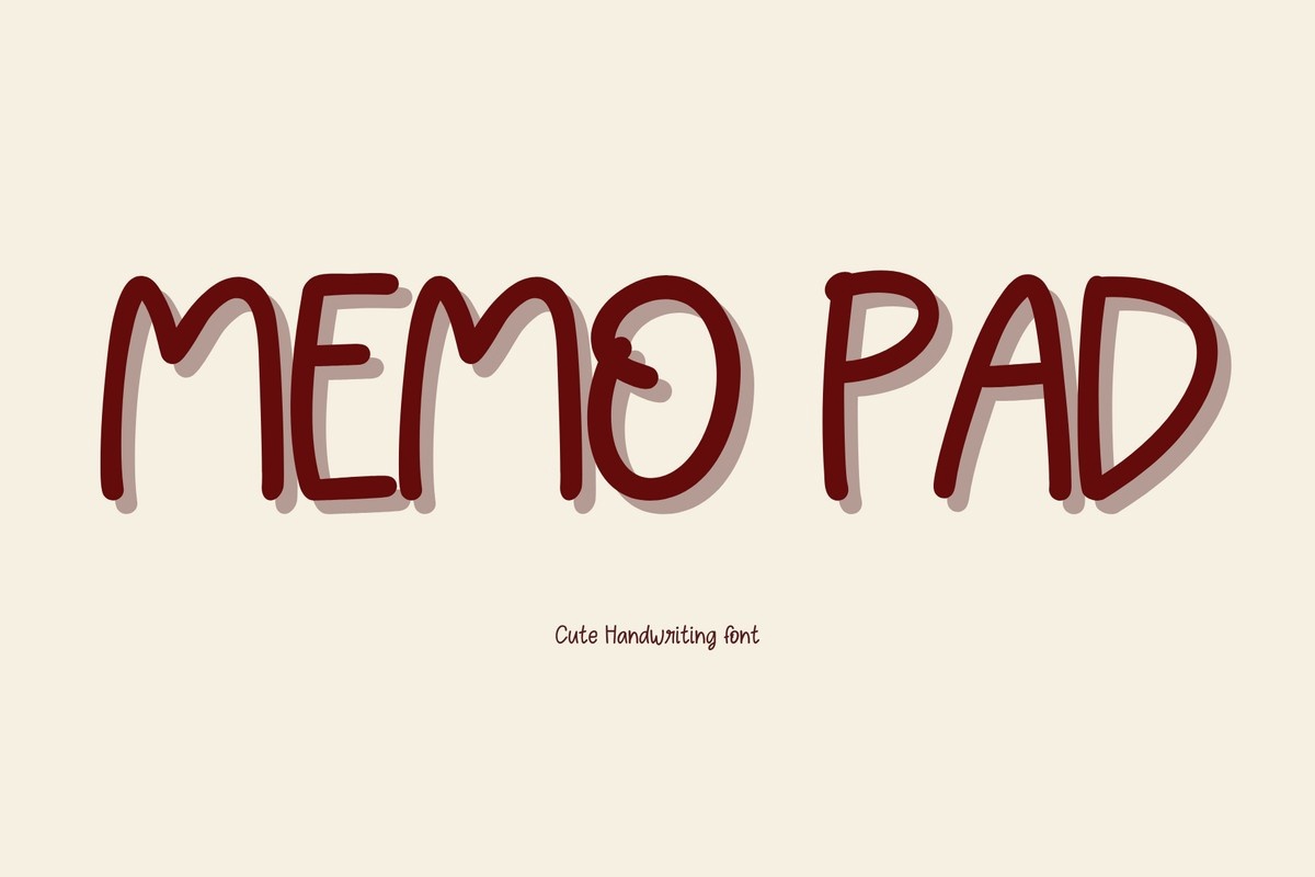 Example font Memo Pad #1