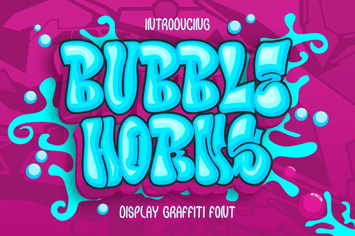 Example font Bubble Horns Graffiti #1