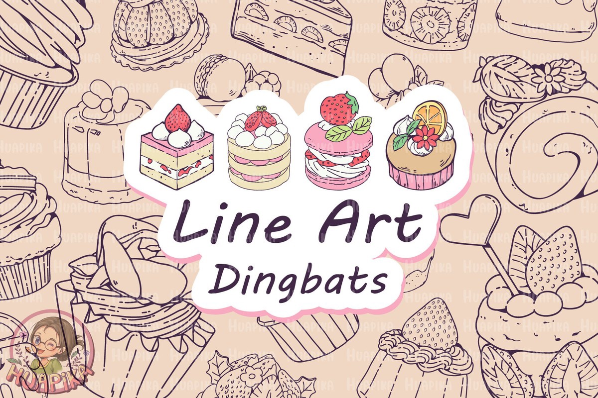 Cake Line Art Font