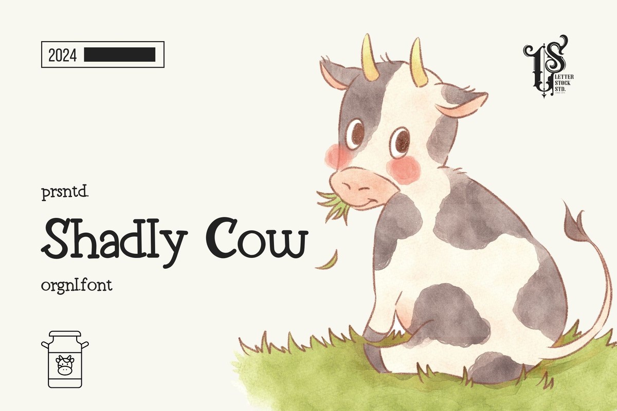 Example font Shadly Cow #1