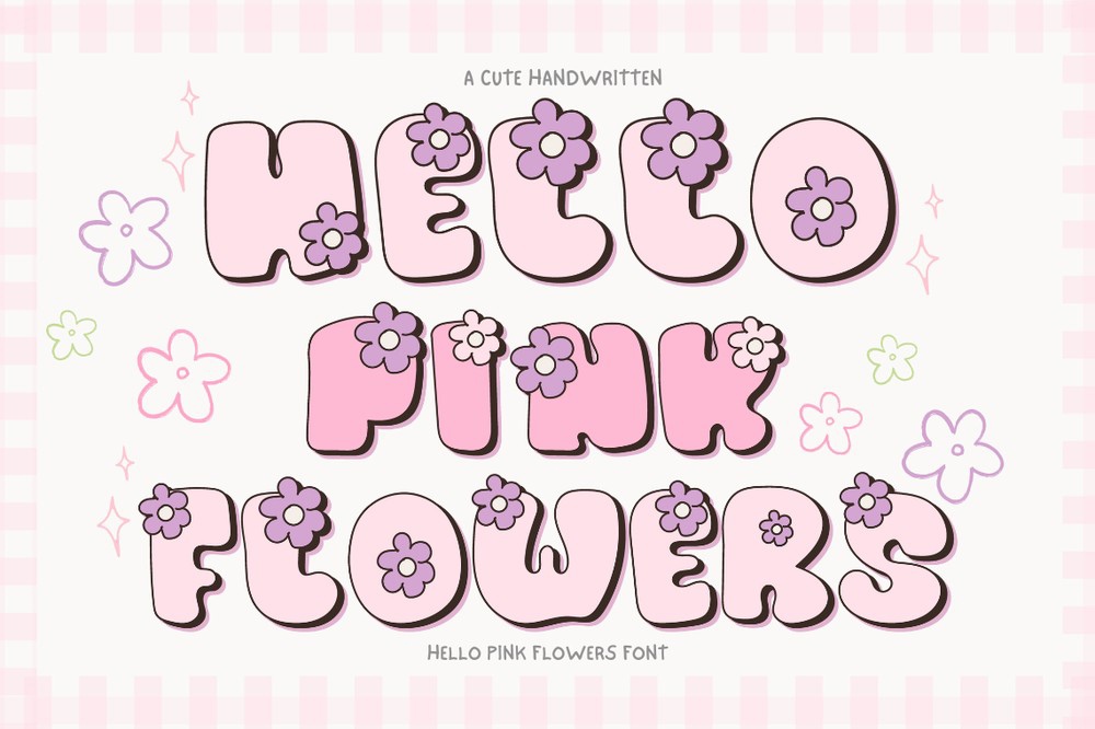 Hello Pink Flowers Font