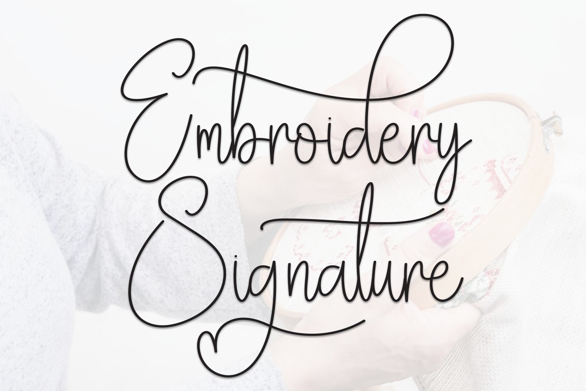 Embroidery Signature Font