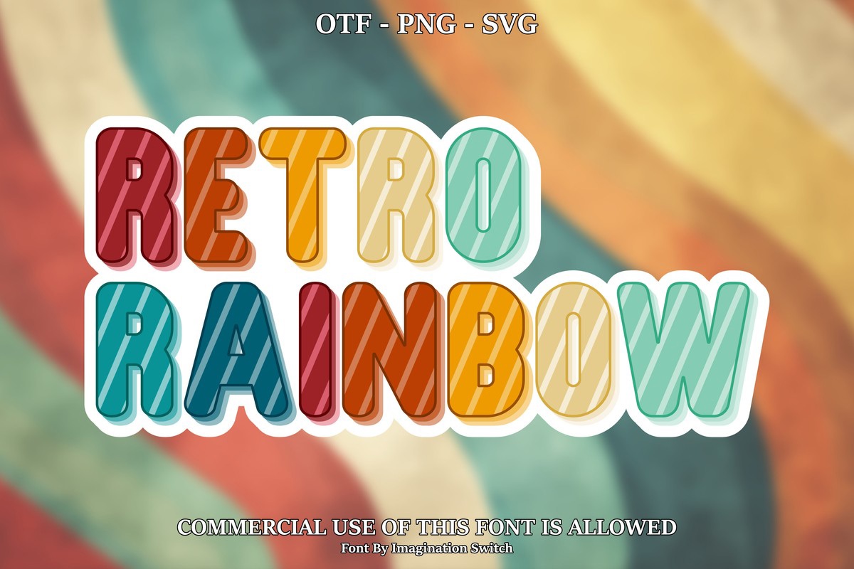 Example font Retro Rainbow #1