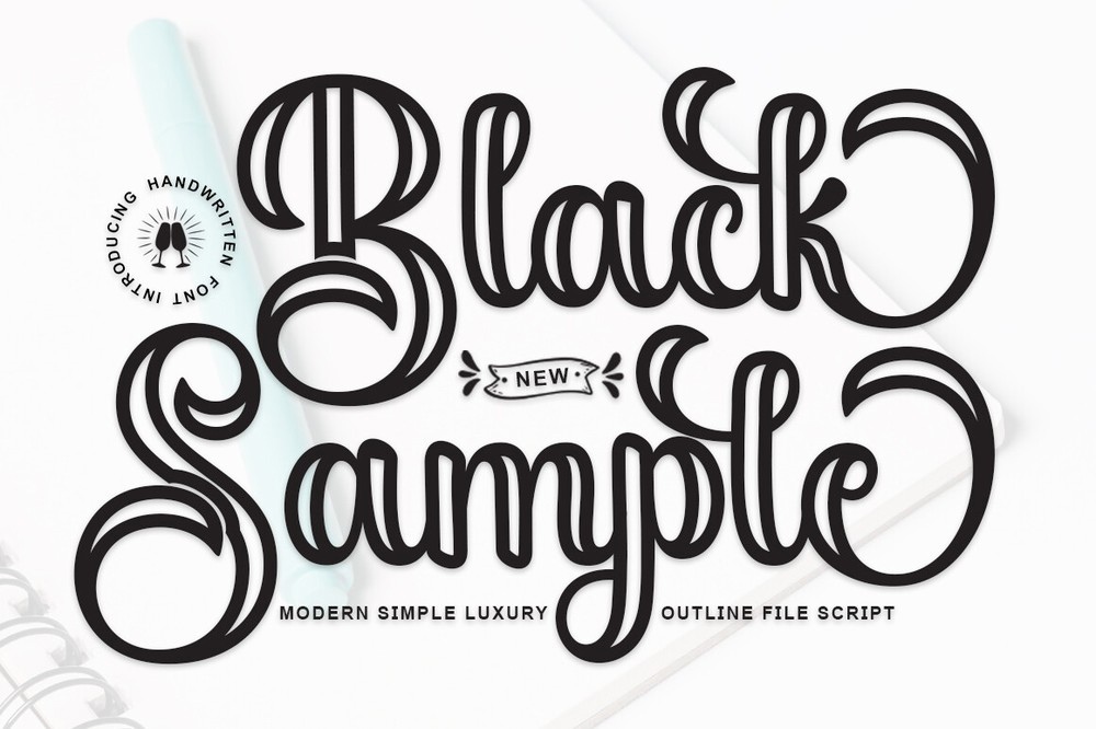 Black Sample Outline Font