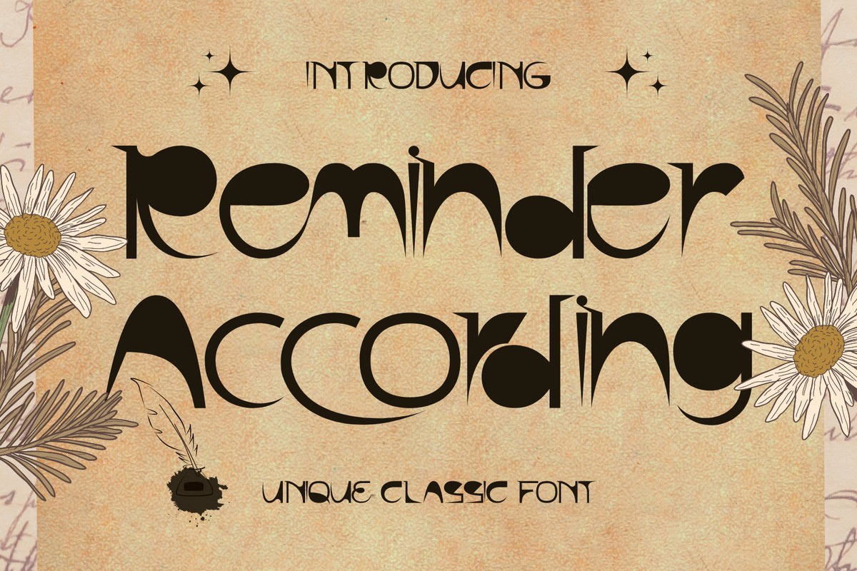 Reminder According Font