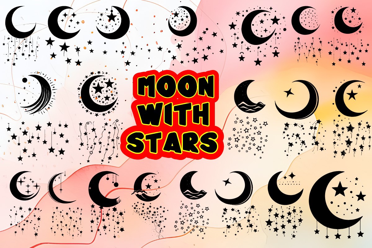 Moon with Stars Font