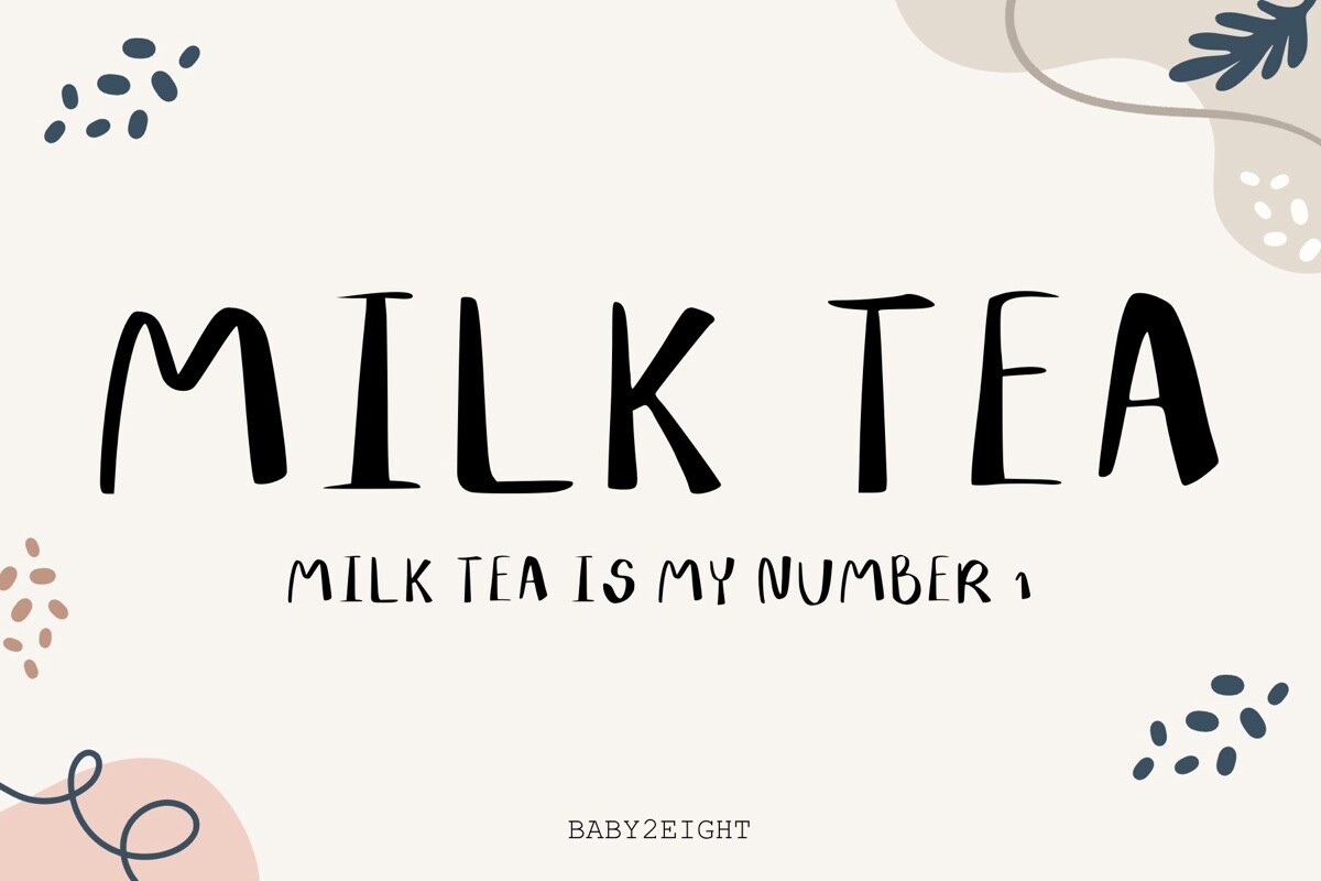 B2E Milk Tea Font