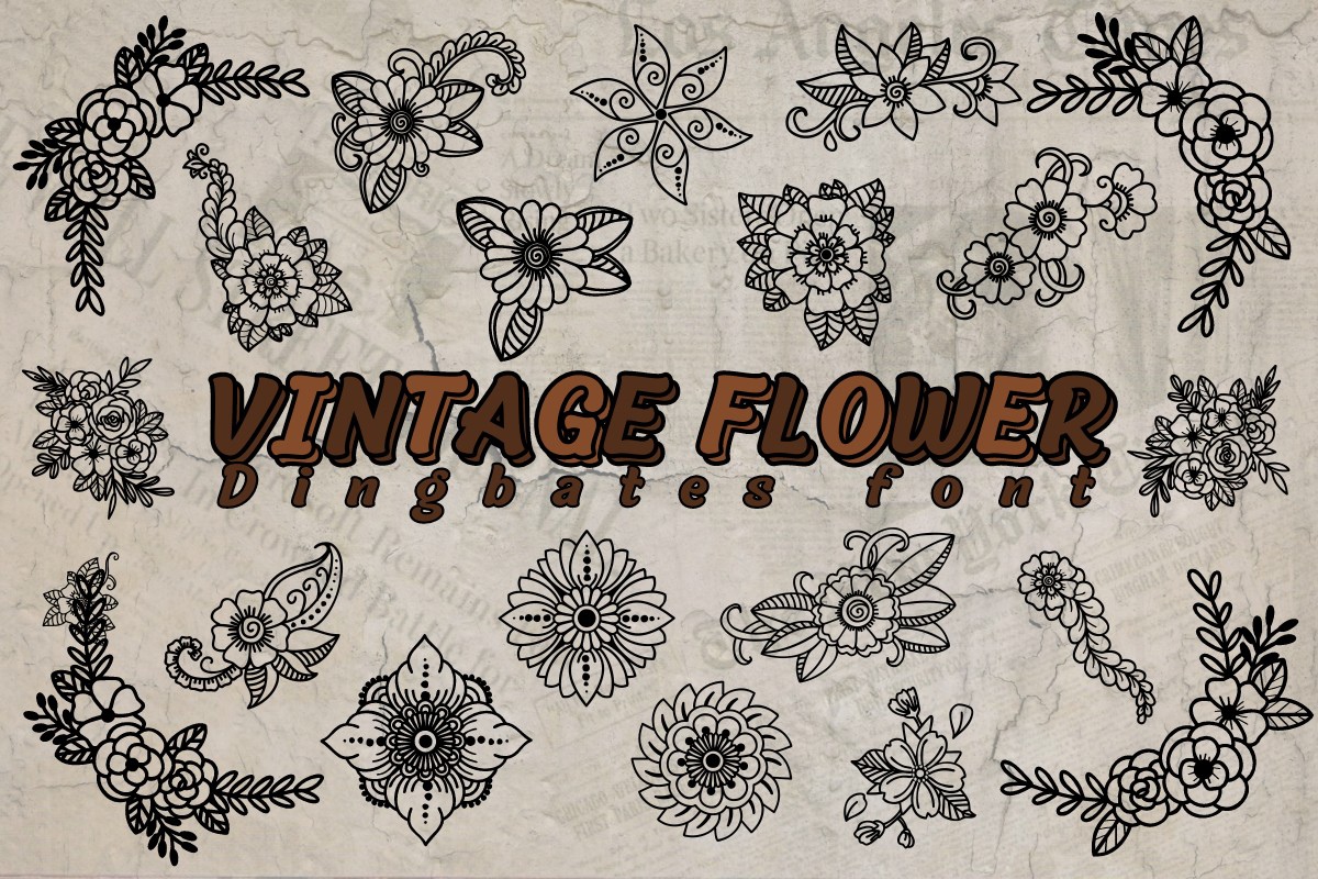 Vintage Flower Font
