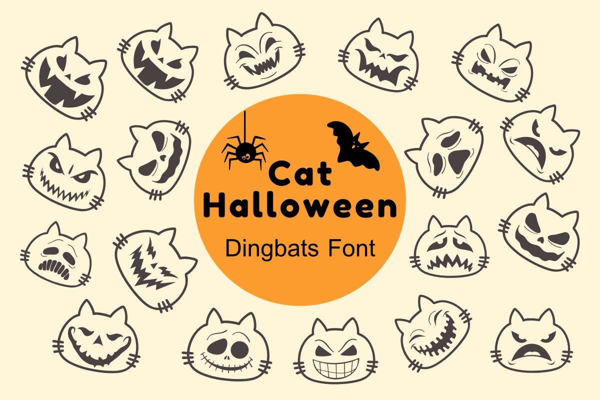 Cat Halloween Font