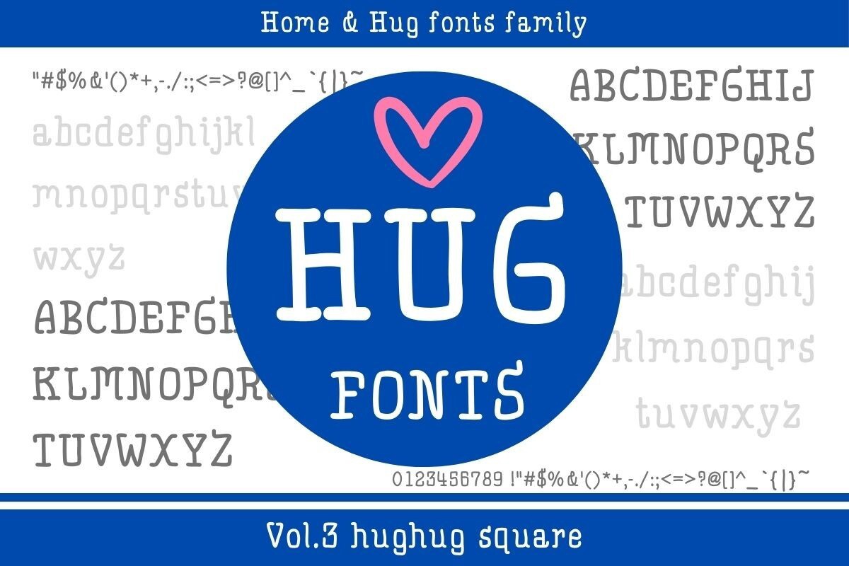 Hughug Square Font
