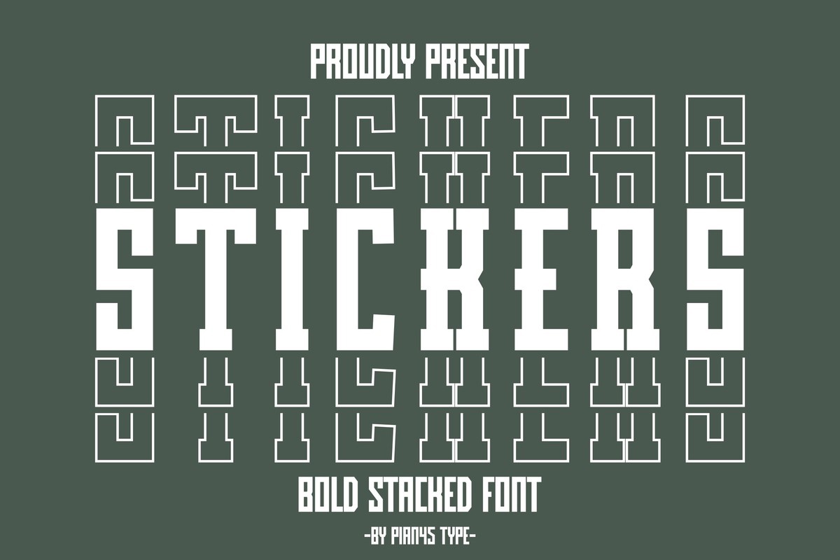 Stickers Stacked Font