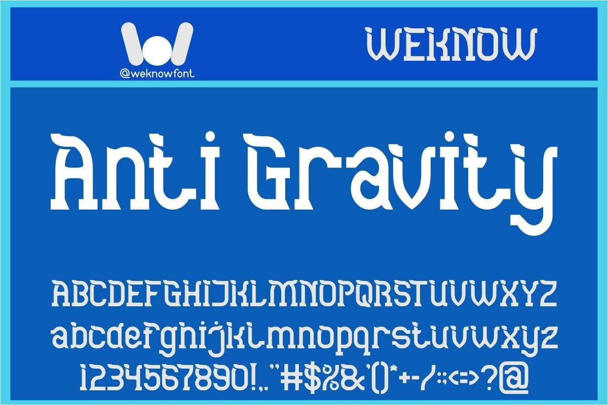 Anti Gravity Font