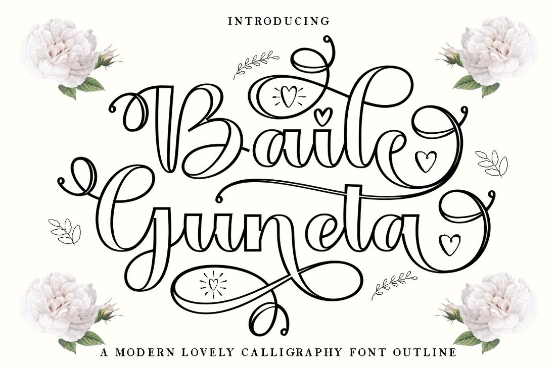 Baile Guneta Outline Font